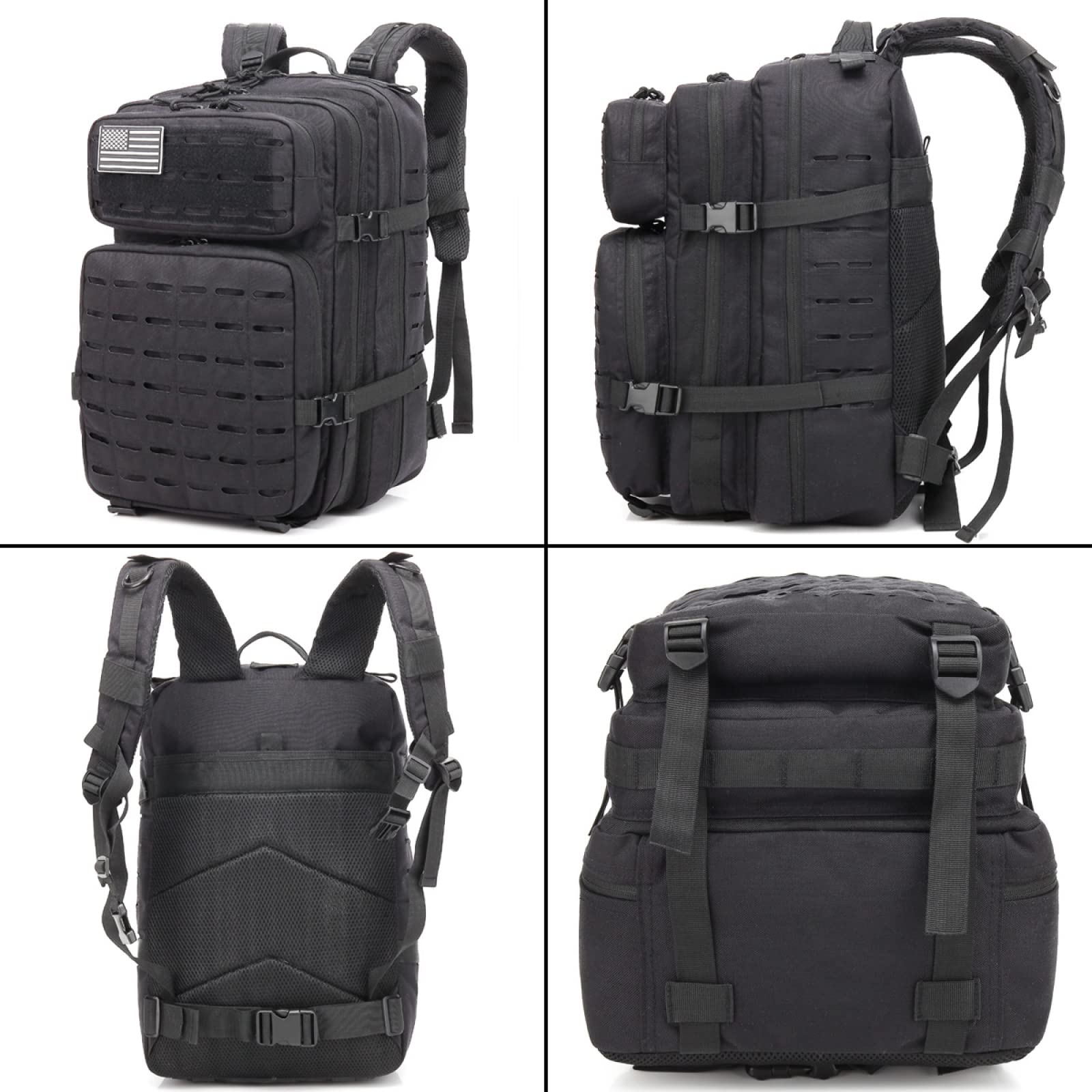 YUANZHOU Mochila táctica de 50L, mochilas grandes, mochila de asalto para exteriores, senderismo, Camping, senderismo, caza, montañismo, viajes,Blue