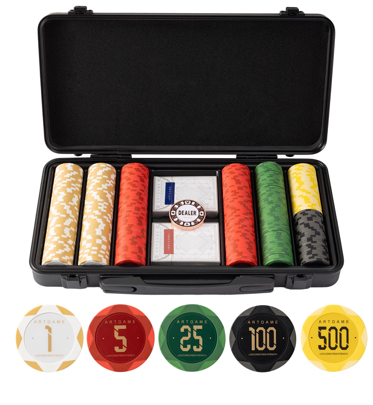 Amazon.com: ARTGAME 14g Clay Poker Chips Set for Texas Hold'em