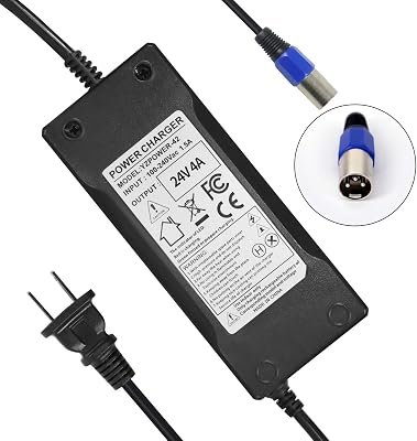 YZPOWER 29.4V 4A Power Adapter for 24V/25.2V Li-Ion Batteries 3-Pin XLR Connector, Smart 24 Volt Power Supply with Display Built-in Fan