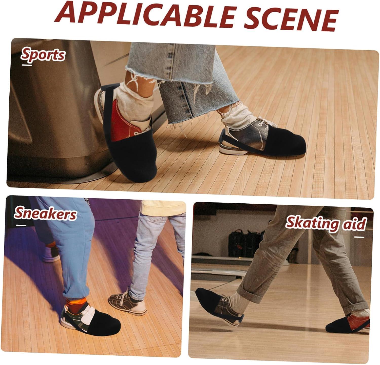 Bowling Shoe Covers with Elastic Band Wear-Resist Non-Slip Pad for Men and Women Lightweight Bowling Shoe Sliding Mat Reusable and Stretchable