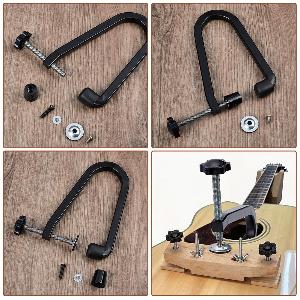AHANDMAKER Abrazadera de puente de guitarra acústica folk, herramienta de reparación de puentes, herramienta de reparación de puente de guitarra, herramientas Luthier, clip de fijación, abrazadera de