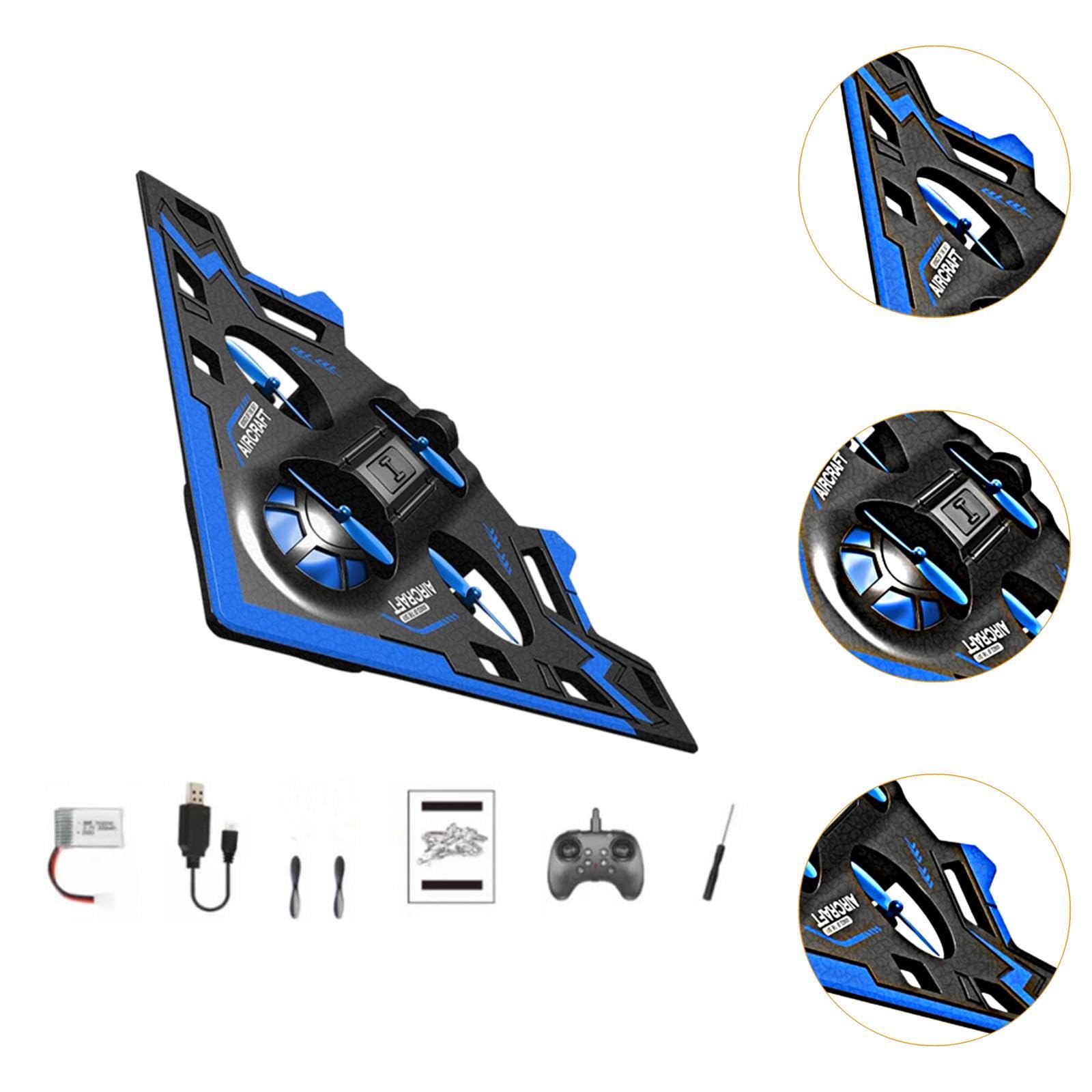 Avión Teledirigido RC con Y Diseño Triangular Material de Espuma Juguete Interactivo Regalo para Adecuado para Sala, Azul