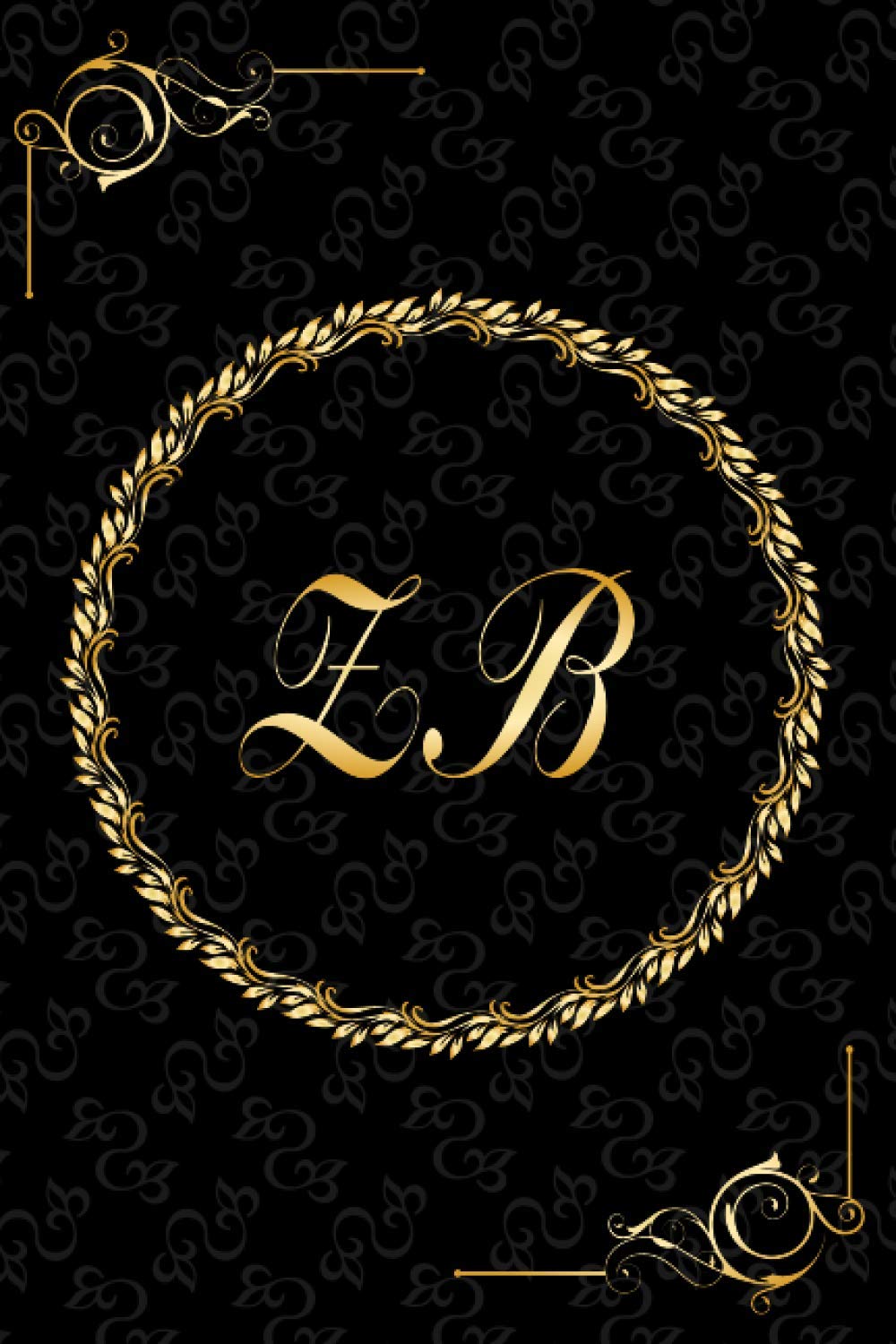 ZB: Golden Monogrammed Letters, Executive Personalized Journal With Two Letters Initials, Designer Professional Cover, Perfect Unique Gift