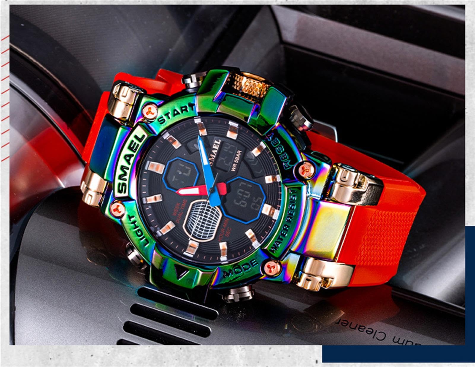 Montre De Sport pour Homme Numériques Montres Imperméable Digital Militaire Montres avec Alarme Mode Grand Cadran Montres