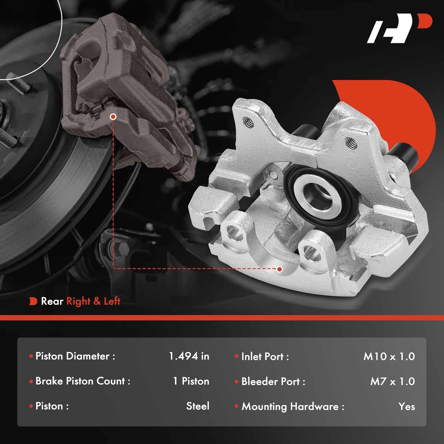 A-Premium Disc Brake Caliper Assembly with Bracket Compatible with BMW E34 Series 525i 1989-1995, 530i 1994-1995, 535i 1989-1993 - Rear Driver and Passenger Side, 2Pcs