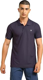 TECHNOSPORT Men Polyester Slim Fit Solid Half Sleeve Polo T-Shirt with Matpiq, Techno Dry and Anti-Microbial for Regular a... Price In India