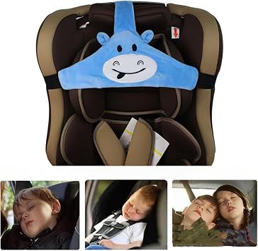 Baby Carseat Head Support, Safe Carseat Headrest Band, Head Strap for Car Seat Sleep Positioner Fixed Belt Car Seat Neck Protection Belt for Toddler Child Children Kids InfantBlue