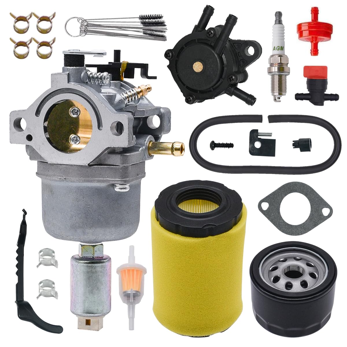 Carburetor Kit For Poulan Pro PP19A42 & Husqvarna YTH2042 Lawn Tractors - Includes Air Filter, Fuel Pump, Oil Pump, Replacement Carb