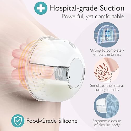 Miniatura 5 de Extractor de leche manos libres, extractor de leche con aplicación, extractor de leche manos libres inalámbrico, extractor de leche portátil con