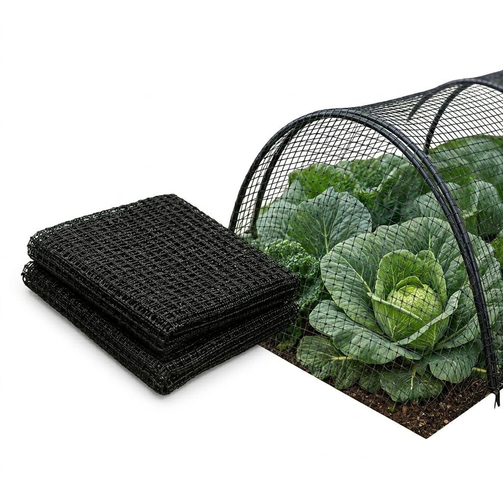 Oakland Gardens Black Vegetable Protection Netting – 4m x 6m Anti-Butterfly Insect Barrier for Raised Beds & Allotments