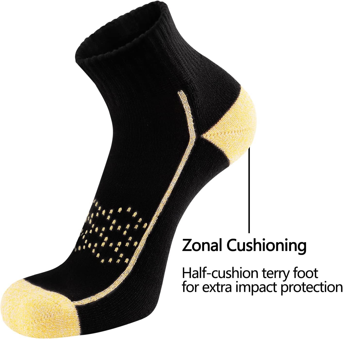 Hepsibah Womens Ankle Athletic Socks Cotton Thick Cushioned Low Cut Running Socks 6 Pack - Image 4