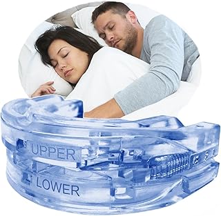 Schnarchschiene Verstellbare Aufbissschiene gegen Schnarchen und Knirschen - Anti Schnarch Schnarchstopper - Anti-Snoring Mouth Guard - Verbessert Schlafqualität (Mattblau mittel)