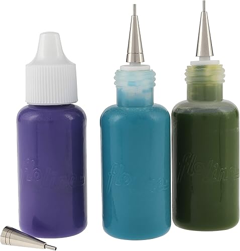 Miniatura 4 de Creative Mark Flo Line - Botella aplicadora de punta de precisión con puntas de acero inoxidable, para pintura artística, medios fluidos, tinta,