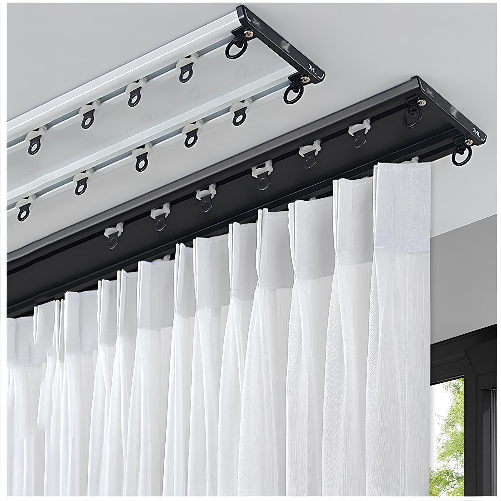 Riel De Cortina De Aluminio 0.50-6m, Sistema De Riel De Cortina De Montaje  En Techo/, image size:1600x1600