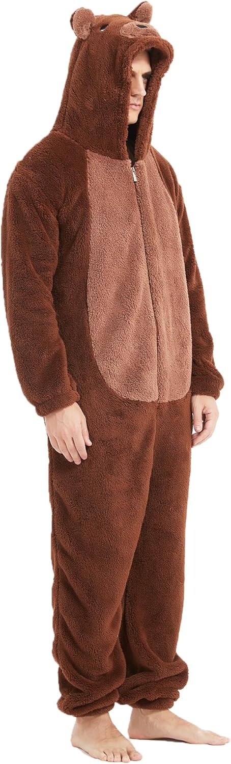 III HHONS Onesie Adult Costume Animal Pajamas Halloween Cosplay Sleepwear for Women/Men - Image 2