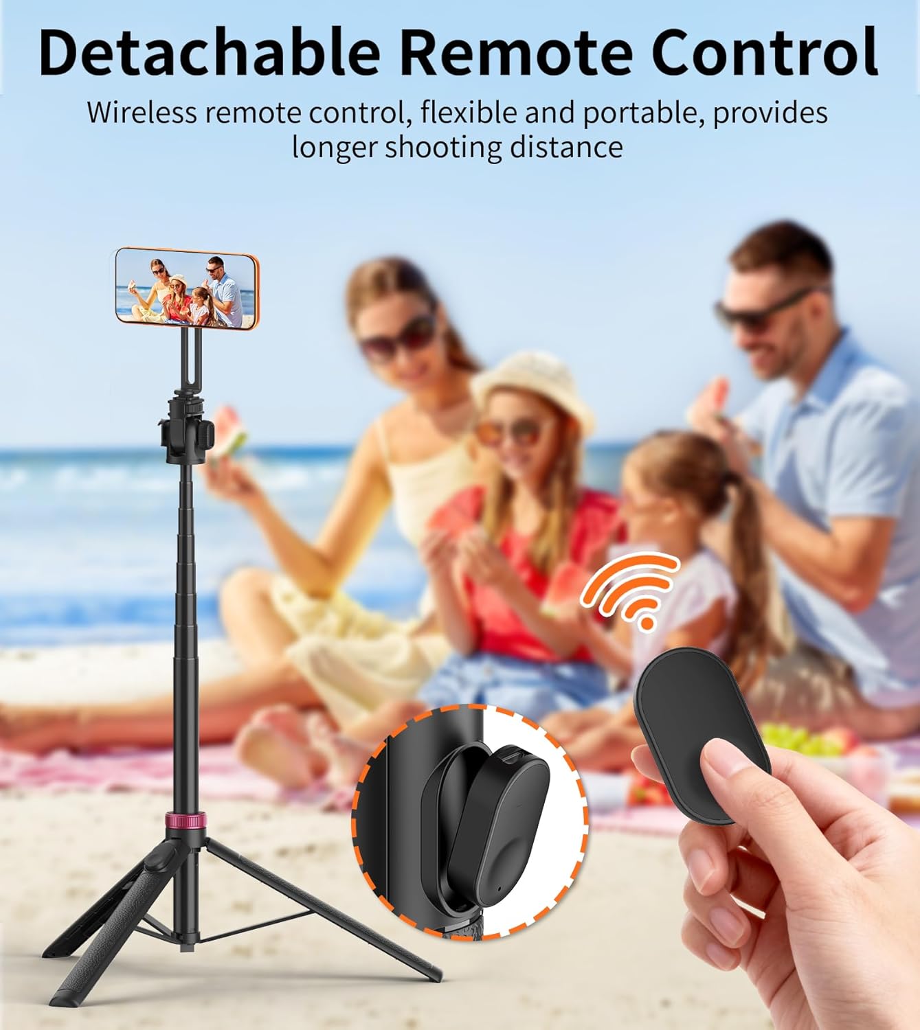 69" Magnetic Phone Tripod with Phone Clamp,Selfie Stick Monopod for Magsafe with Remote & Phone Mount Adapter,Portable Tripod for iPhone/Android,Digital Camera Accessory Kits,Photo,Vlogging,Travel