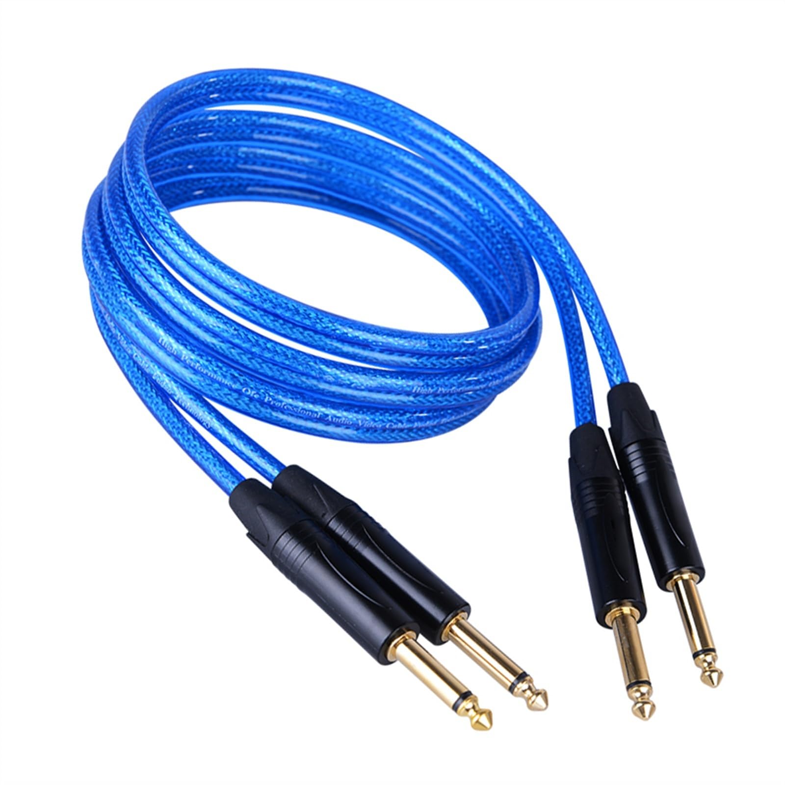 Podwójny 6,35 mm do podwójnego 6,35 mm Duży dwurdzeniowy, podwójnie ekranowany wzmacniacz miksujący, gitarowy kabel audio Kabel do Instrumentów Gitarowych (Color : 30m)