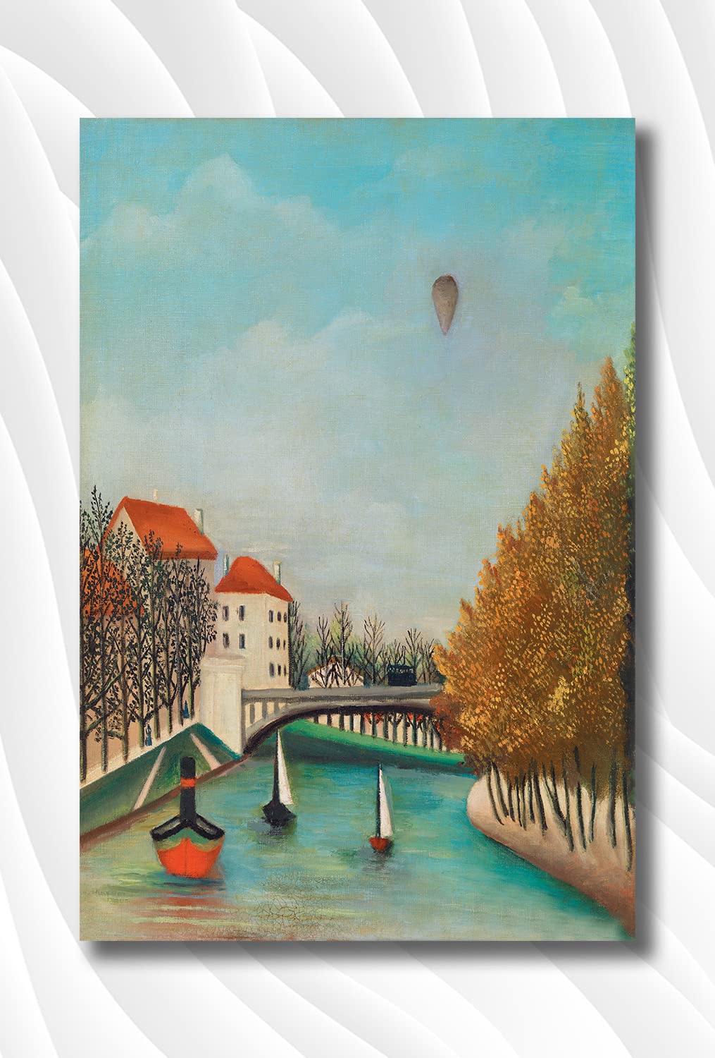 Namaste Home - Laminated Paper Poster - Study for View of the Pont de Sevres By Henri Rousseau - Abstract Art - Laminated Paper Poster (Laminated Paper Poster, Small Size12X18 Inches, MultiColor)