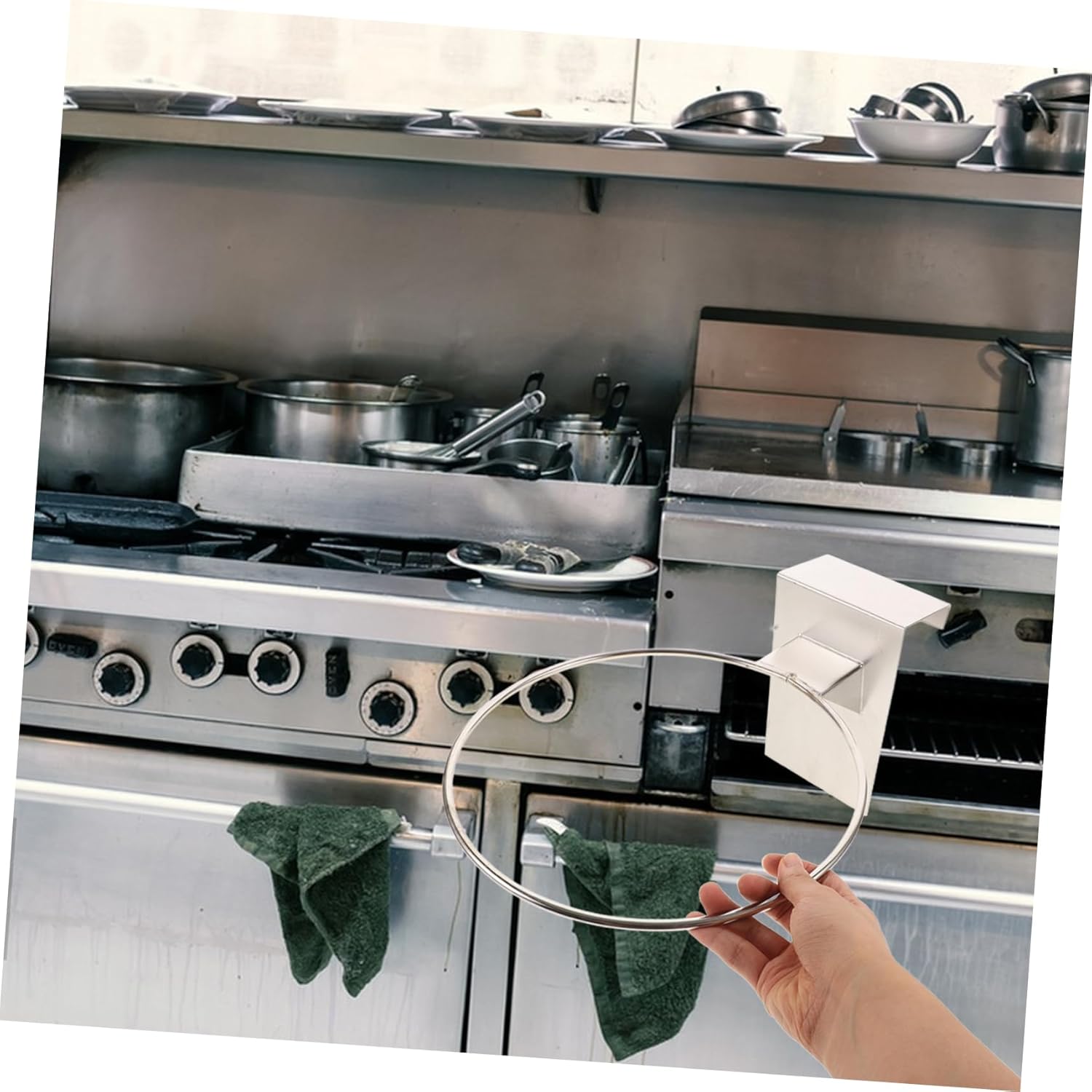 Sturdy Stainless Steel Stove Colander Holder Kitchen Strainer Drainer for Cooking Wall-mounted Basketball Rack Ball Holder Organizer