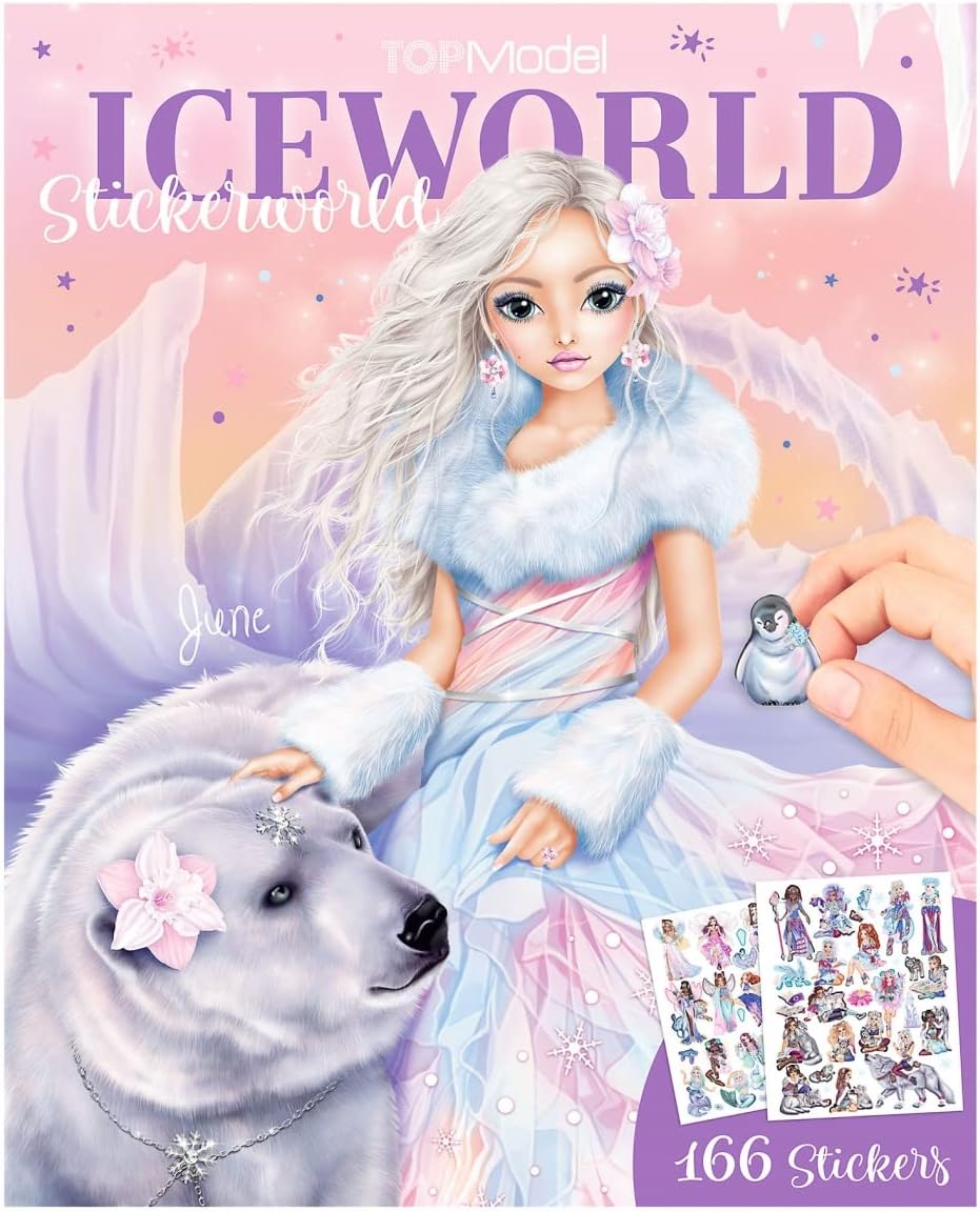 Depesche 12061 TOPModel Iceworld Sticker Book with 20 Pages of Beautiful Winter Landscapes to Design Yourself, Includes 3 Double Pages Full Stickers