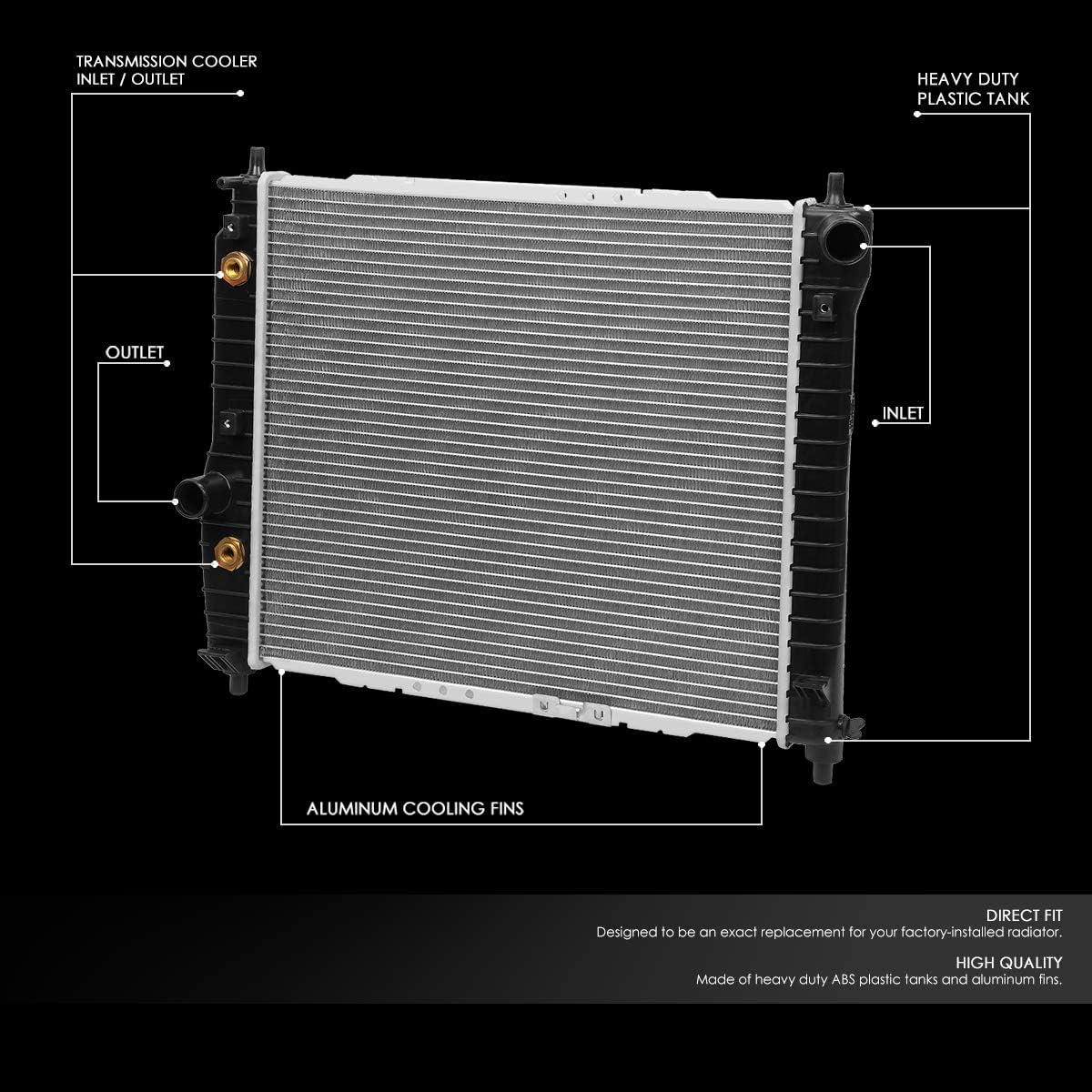 Auto Dynasty Radiator Compatible with 2004-2008 Chevy Aveo5 Pontiac Wave5 G3 Suzuki Swift+ 1.5L 1.6L AT, DPI 2774 Factory Style 1-Row Cooling Aluminum Radiator, 1-5/16" Inlet/Outlet