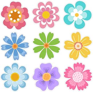 Amazon.com: Wonmon 45 PCS Spring Flower Cutouts for Bulletin Board ...