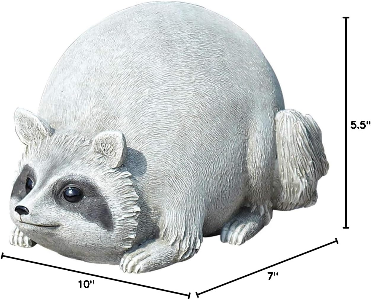 Roman 16278 Raccoon Pudgy Pals Grey 10 x 5.5 Inch Resin Stone Indoor Outdoor Garden Figurine
