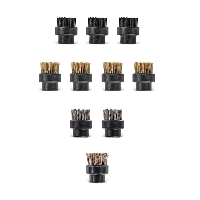 Dupray Small Brushes Brass Horsehair Nylon Stainless Steel Accessory Parts for Steam Cleaner Brush Head for Cleaning Grout