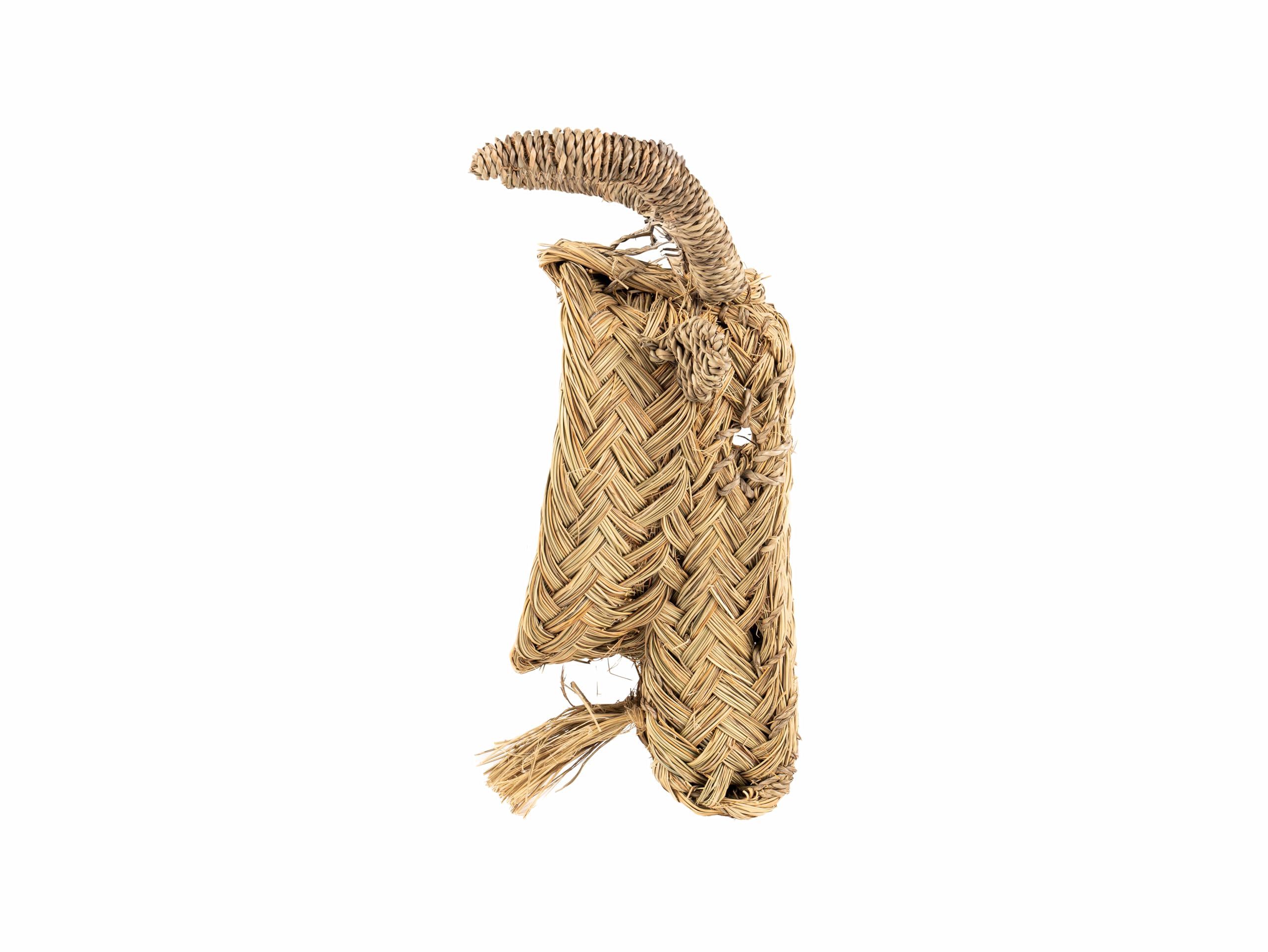 Cabeza de Cabra Decorativa de Pared, Ratán Trenzado Natural, Aprox. 35 cm, Artesanía Marroquí, Mimbre