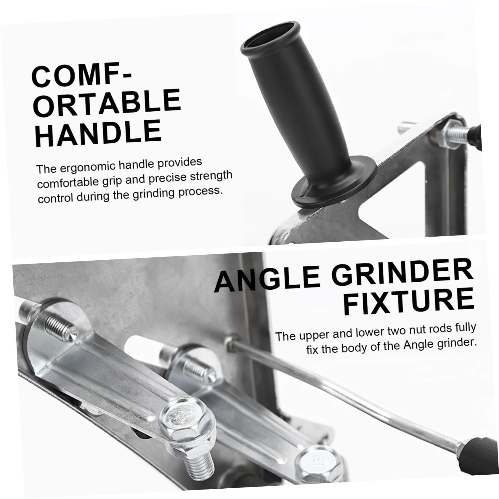 jojofuny Soporte Ajustable para Corte y Rectificado Seguro de Metales para Amoladora Angular de 100-125mm Base de Hierro Fundido y Cubierta Protectora