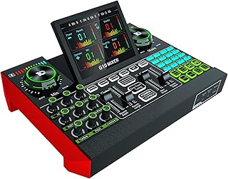 tenlamp USB Audio Interface Podcast Equipment Bundle w Mixer & Vocal Effects,G10 Multi-Channel Sound Card Board Voice Changer, All-in-one XLR Studio DJ Mixer Equipment for Phone PC Online Live Streaming Podcasting Recording