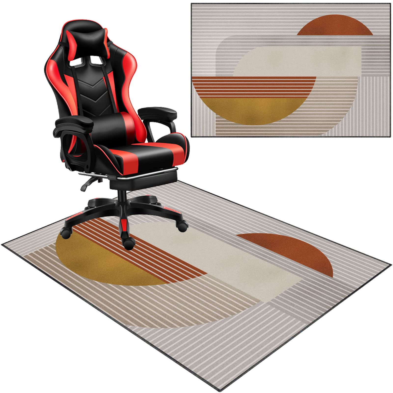 Tappetino per sedia da scrivania per pavimenti in legno massello, 90 x 120 cm, tappetino per sedia da gioco con protezione multi superficie e design antiscivolo