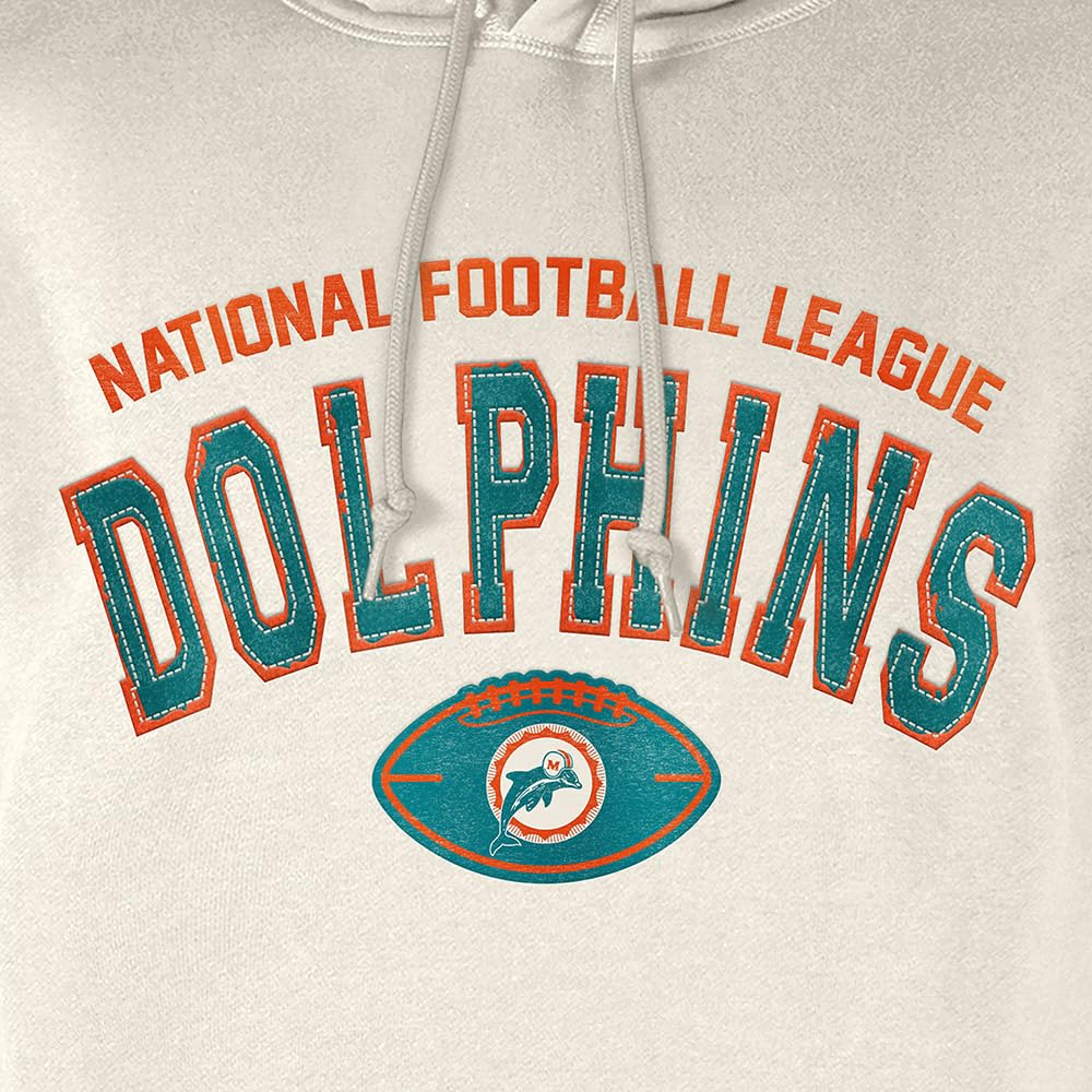 Miami Dolphins NFL 3rd Down Hooded Pullover Miami Dolphins Classic Stone Official Team Color Sudadera con Capucha Unisex Adulto (Pack de 1)