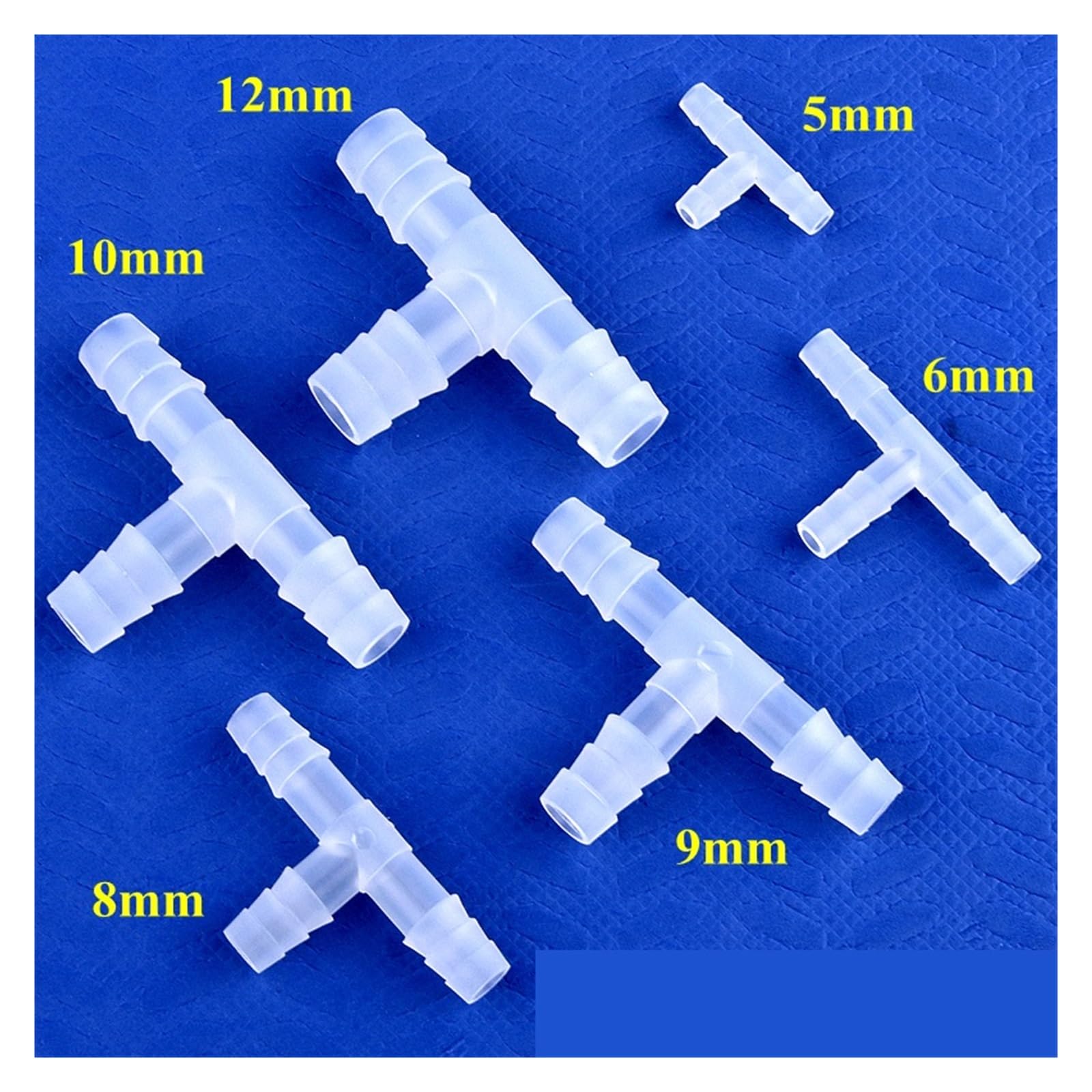 2.1mm ~ 12mm akwarium wąż Pagoda wspólne 5 200 sztuk T złącza trójnikowe nawadnianie ogrodu fajka wodna Adapter równej ścieżki(10mm,50 Pieces)