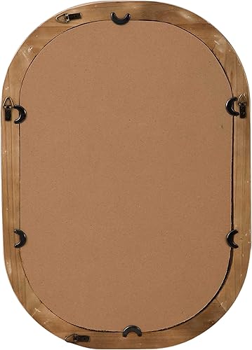 Miniatura 7 de Espejos rústicos ovalados de ratán para pared de 16 x 24 pulgadas, espejos colgantes con marco de madera para dormitorio, espejo costero único hecho