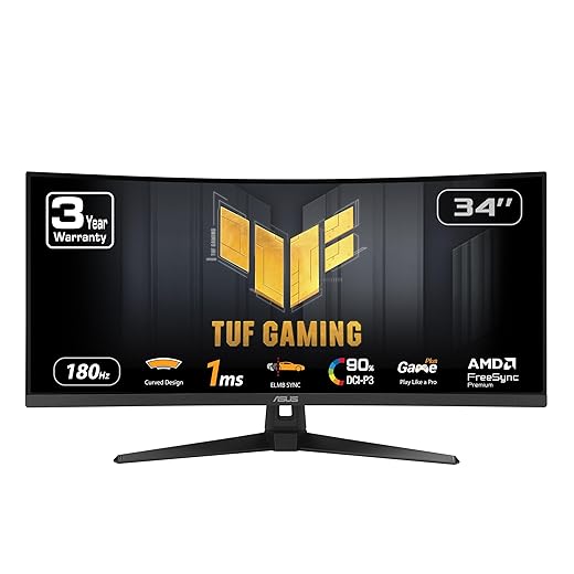 ASUS TUF 34" Ultrawide 180Hz Curved