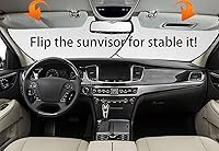 Vista 3 de Maizi - Parasoles delanteros para auto de 2 piezas, ajuste universal para parabrisas delanteros que se adaptan a la mayoría de los cupés, sedanes