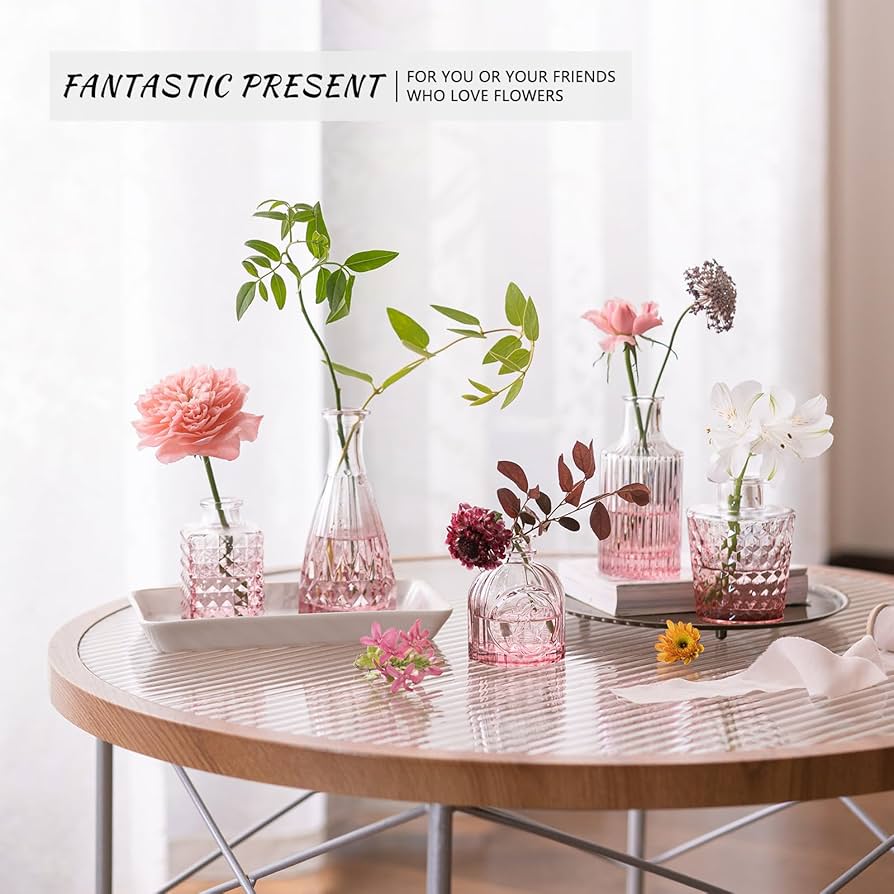 Amazon.com: SUPMIND 12Pcs Glass Bud Vase Set, Small Flower