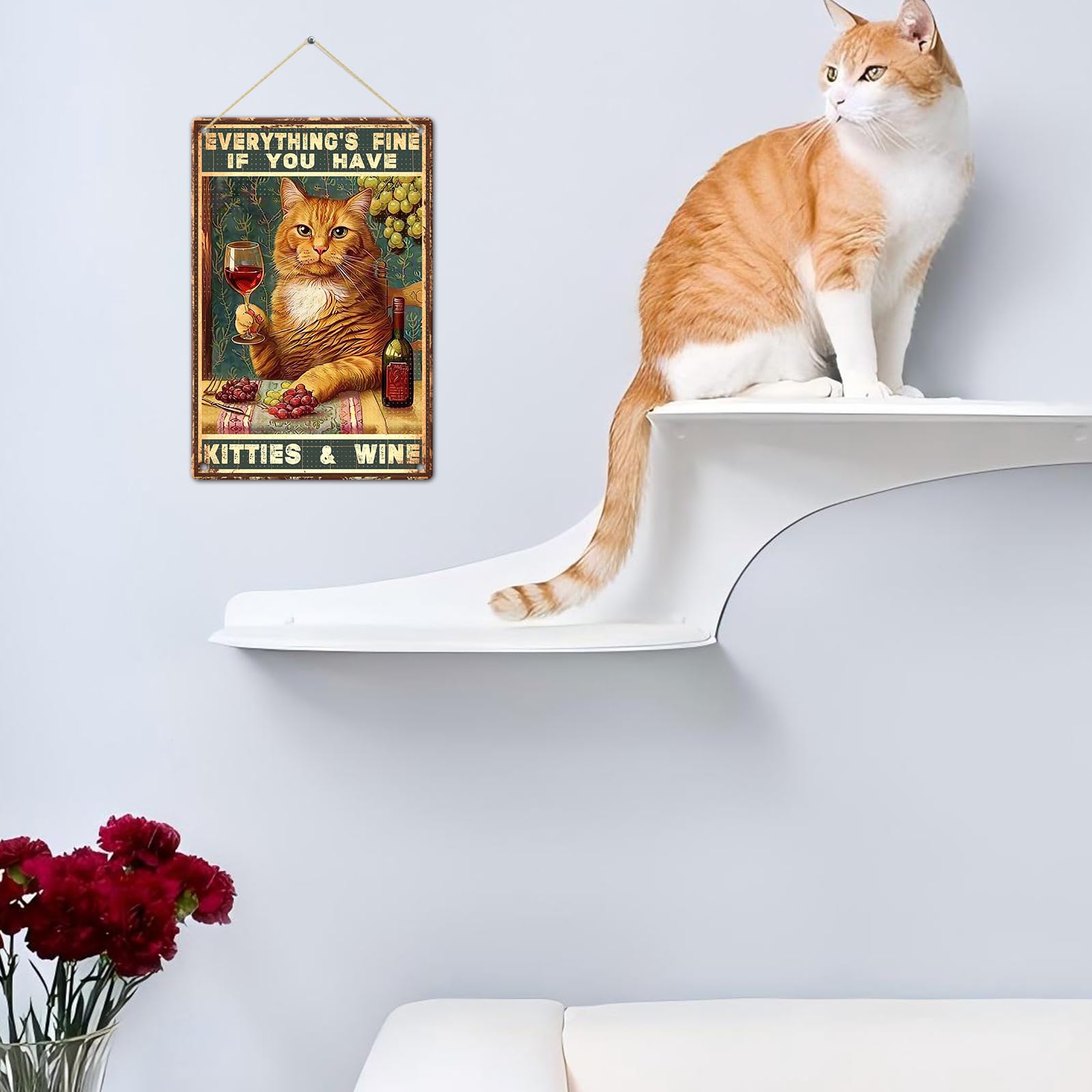 Plaque Métal Vintage Avec Chat Noir "I Do What I Want" - Décoration Murale 20x30 Cm - Style Rétro