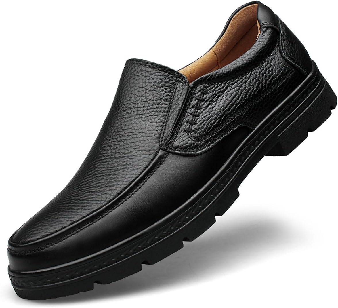 Ddstar Men's Work Shoes Anti Slip Restaurant Kitchen Chef Flats Business Shoe Premium Genuine Leather Casual Slip On Loafers Shoes