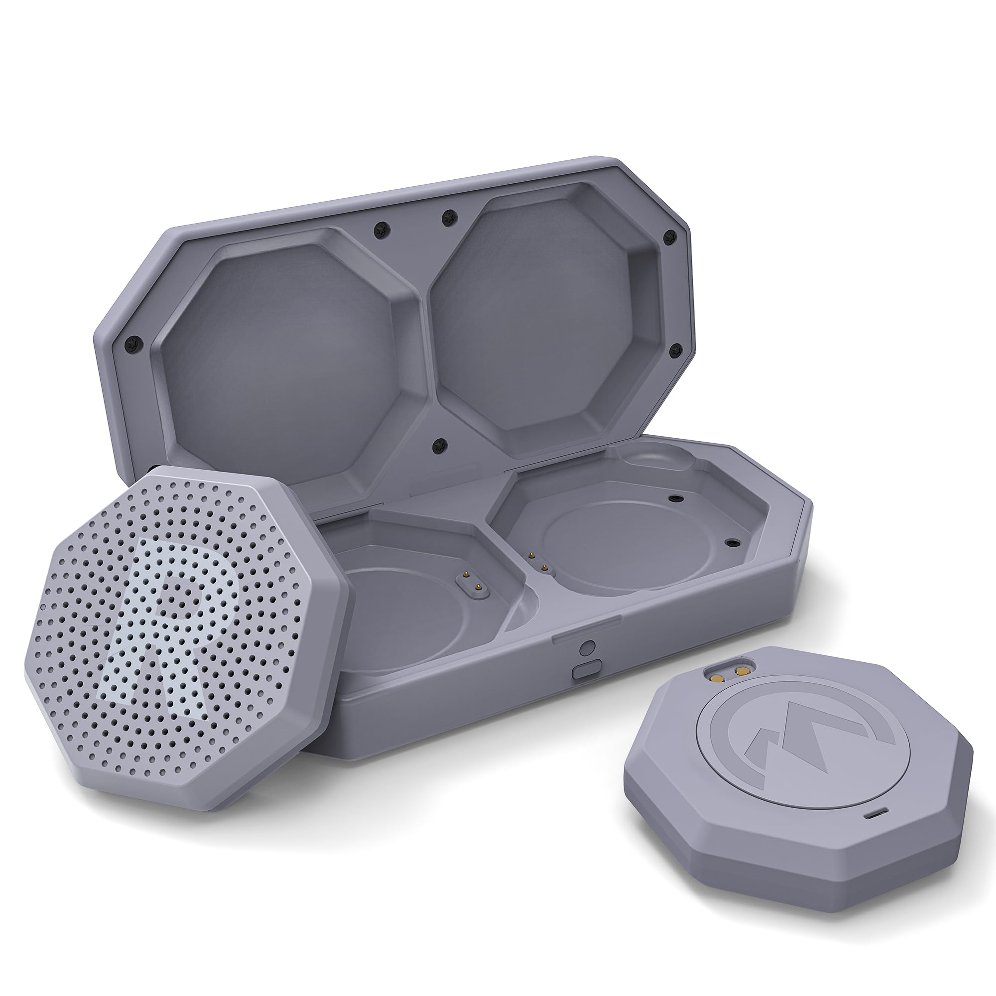 OutdoorMaster Ski Helmet Headphones, True Wireless Bluetooth with Storage Case, Drop-in HD Speaker Chip Compatible with All Audio Ready Snowboard Helmets with Built-in Mic for Hands-Free Calls - Gray