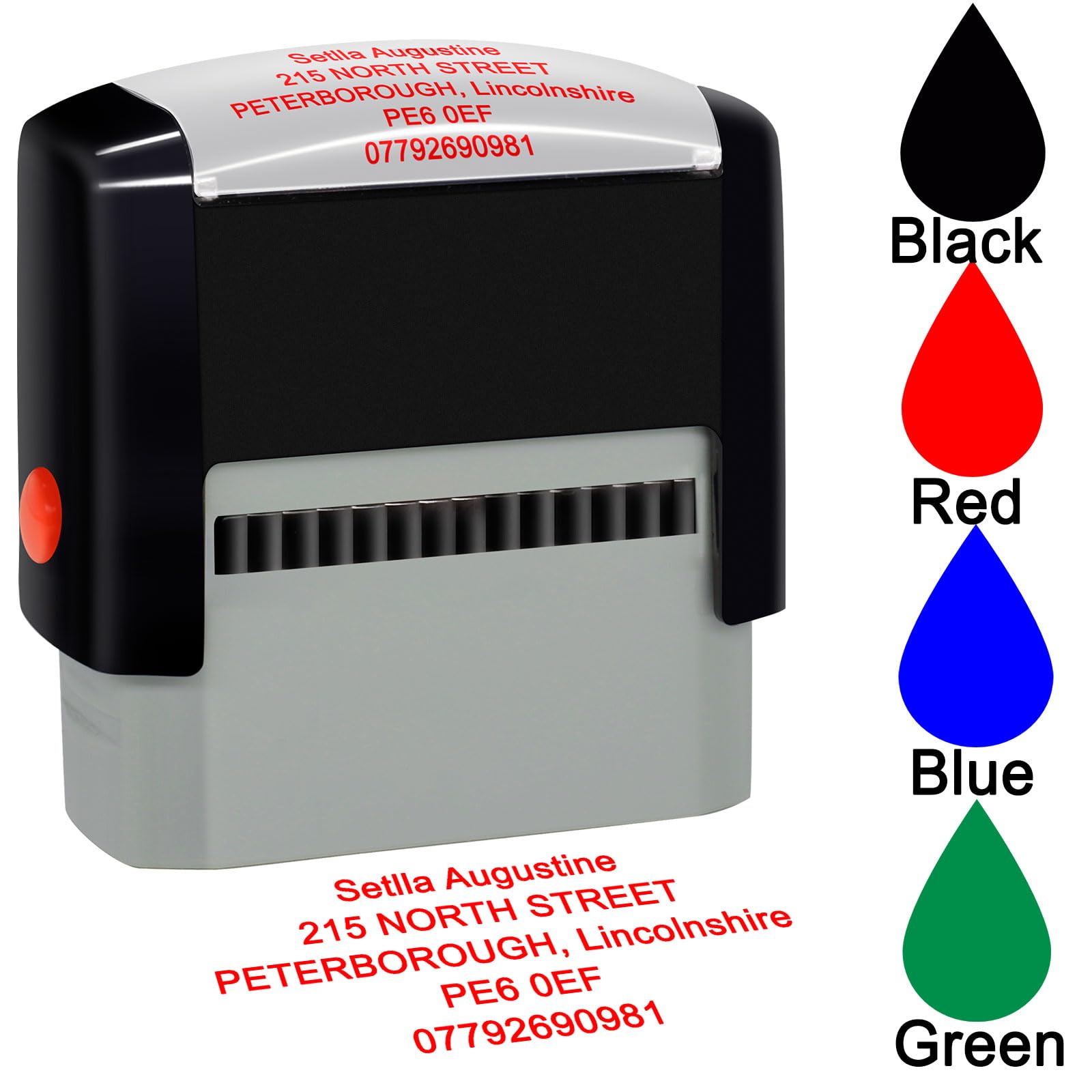 Personalised Stamp Self-Inking Custom Business Address Rubber Stamps Customised Return Address Stamp with Name Date Signature(70 x 25mm -5 Lines)