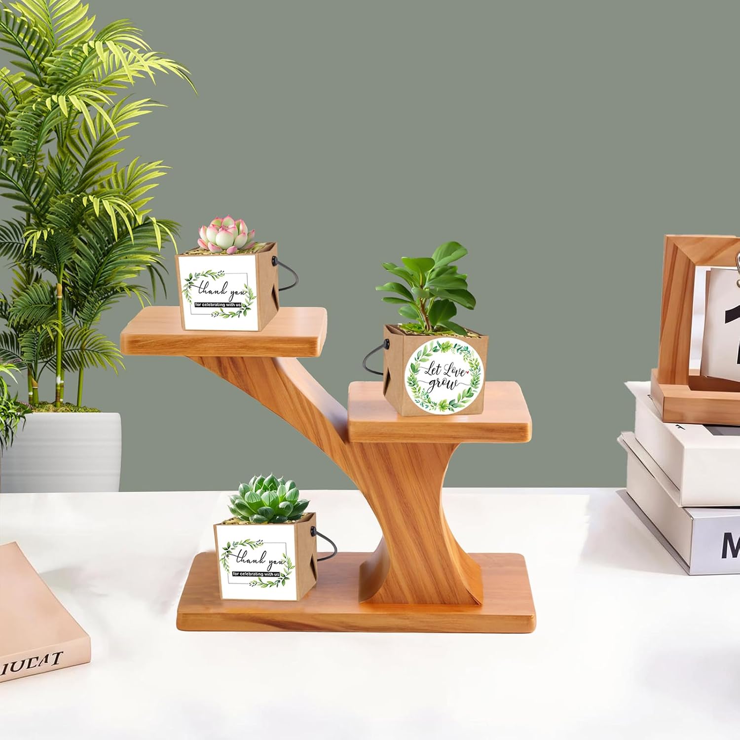 ENYOUNG 50 Pcs succulent wraps Bags,Mini Kraft Succulent Favor Box Basket with Handle for 2 Inch Pots Wedding, Baby Shower, Succulent Party Favors for Guests - Image 5