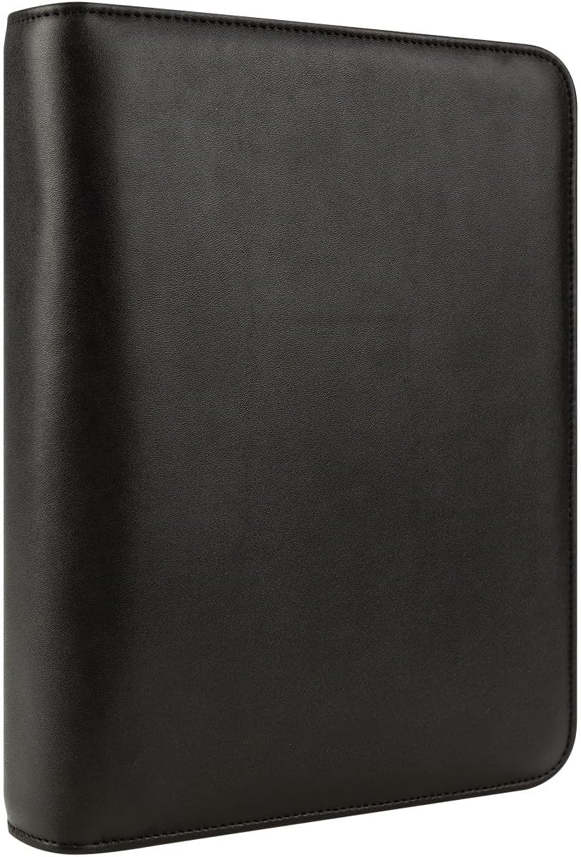 FranklinCovey - FC Basics Ring-Bound Binder for FranklinCovey Planners | Simulated Leather - Zipper Binder (Classic, Black)