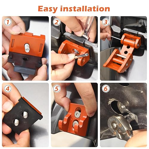 Miniatura 12 de RT-TCZ Kit de pestillos de capó para Wrangler compatible con Jeep Wrangler JK JL Gladiator JT, accesorios exteriores rojos, 2 piezas (3 agujeros)