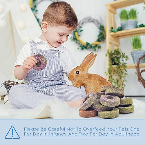 Miniatura 5 de Bissap 16 juguetes masticables de conejo, 100% natural mixto de Timothy Heno, pasteles, chinchillas, juguetes para masticar y tratar para conejo,