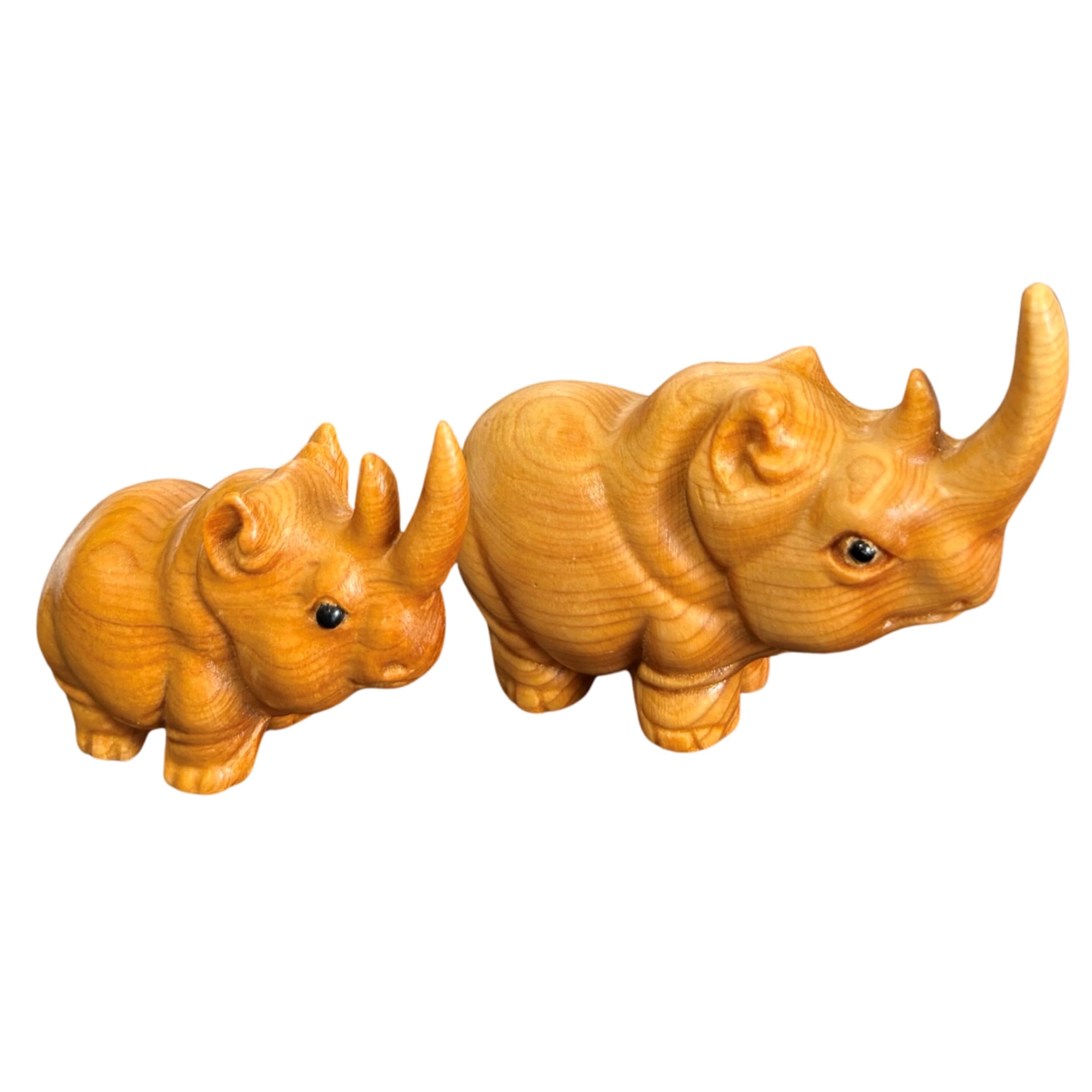 Amazon.co.jp: tonra サイ 親子 アフリカ インテリア 雑貨 ミニ 動物