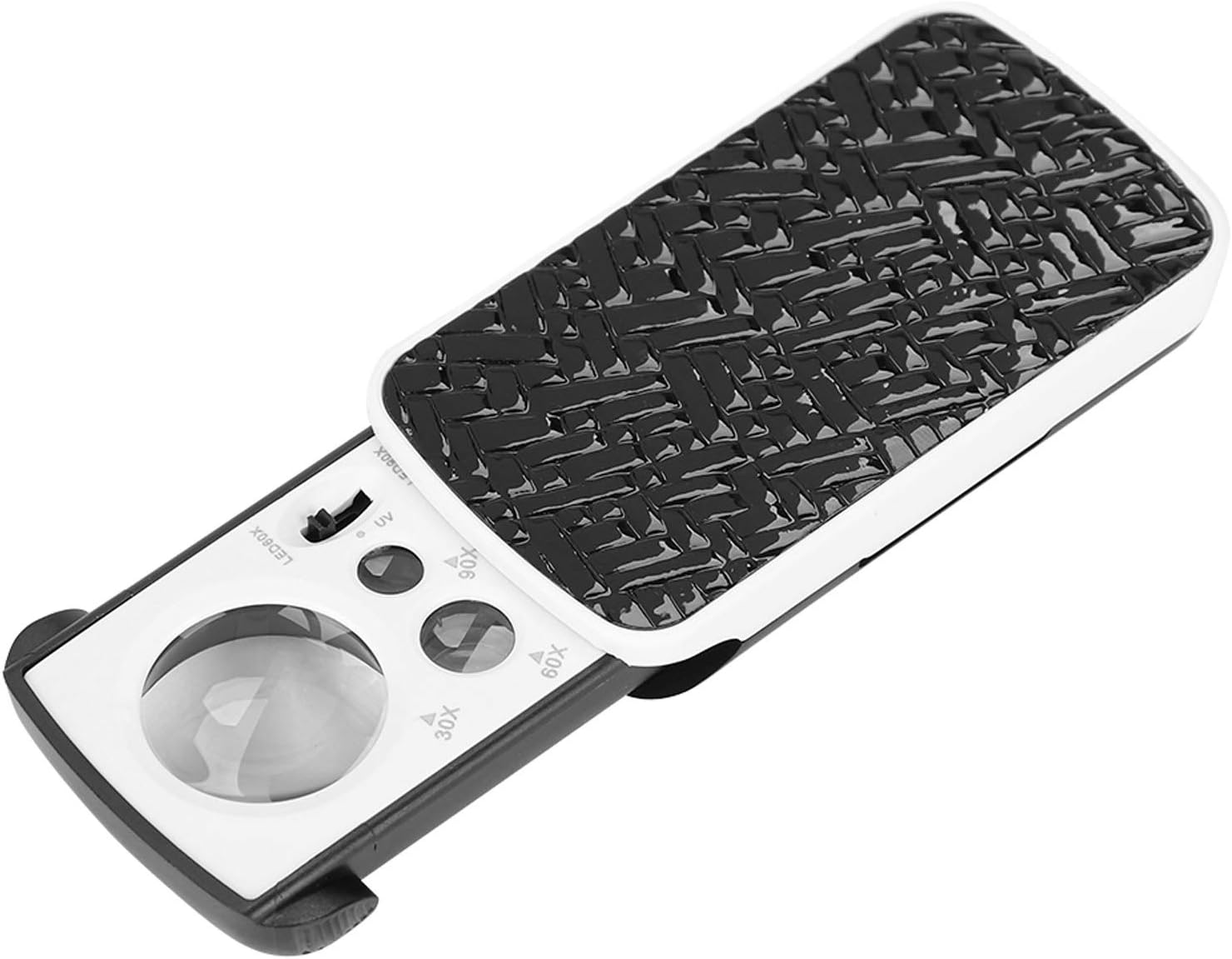 Slide Out Jewelry Loupes 30X 60X 90X Pocket Portable Magnifier with LED & UV Lights