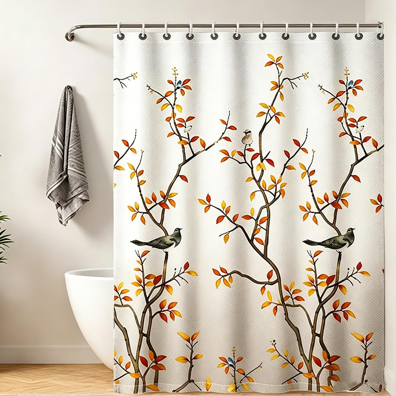 Tennove Shower Curtain Mould Resistant Farmhouse 180x200cm Drop Bathroom Curtain Water Repellent Polyester Fabric Wet Room Bathtub Shower Curtain,Weighted Hem,Quick Dry โ image 1