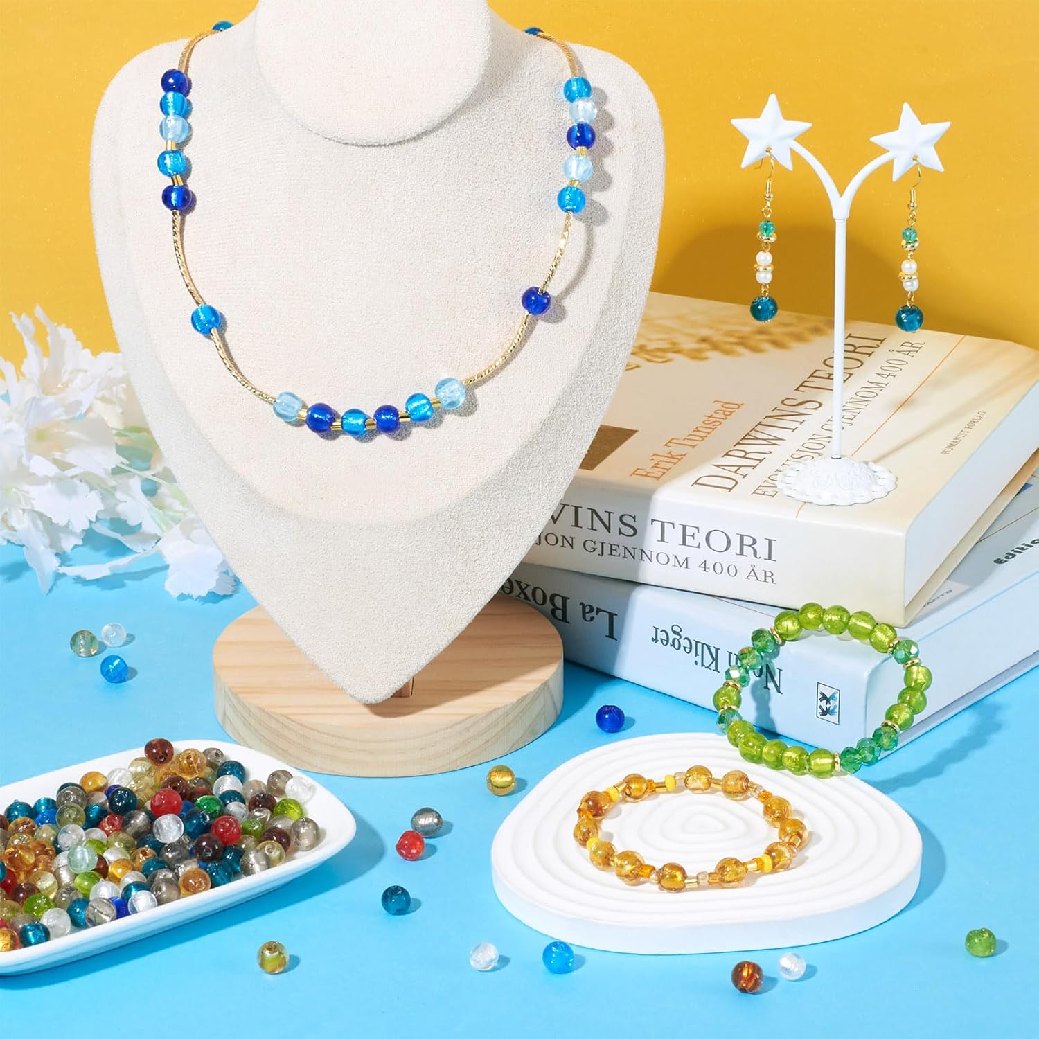 Craftdady 8mm Lampwork Glass Round Ball Spacer Beads 200Pcs Random Mixed Colors Handcrafted Hole: 2mm for Jewelry Making - Image 3